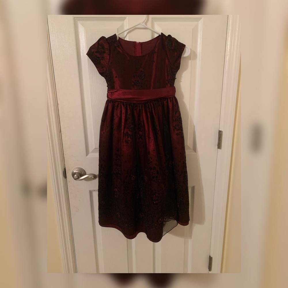 Wine burgundy dress for kids size 7-8👗❤️